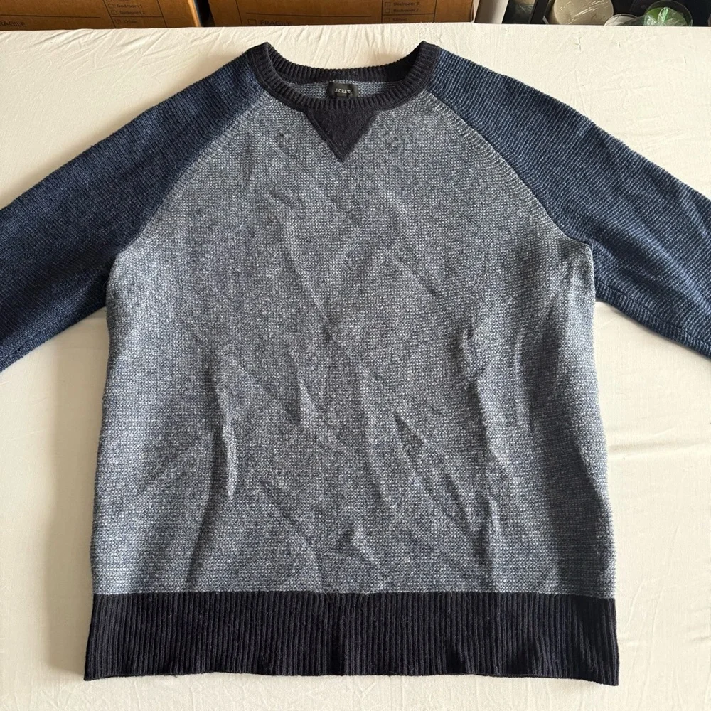 J.Crew Mens Lambswool‎ Sweater Medium Crewneck Preppy Business Casual Pullover